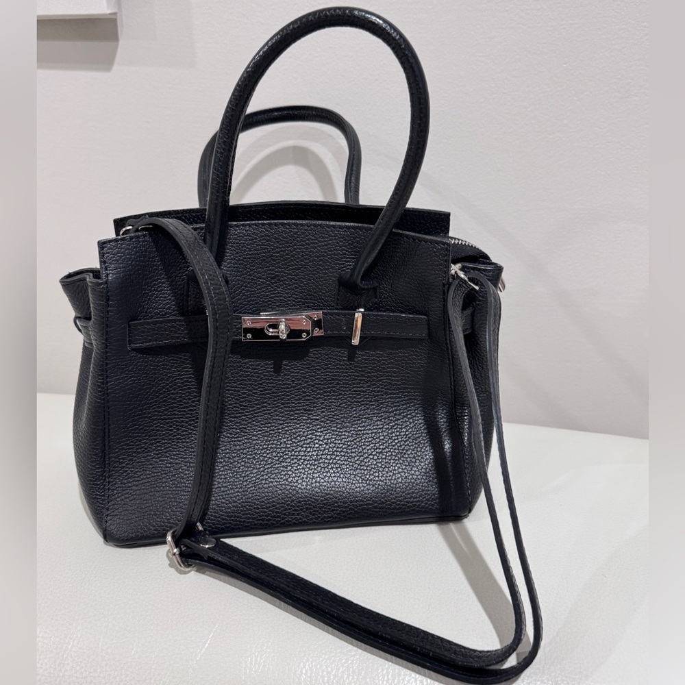 SOFIA CARDONI Black Leather Bag With Top Handles - Picture 4 of 16